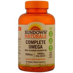 Комлекс Омега 3-6-7-9, Complete Omega, Sundown Naturals, 1400 мг, 90 капсул - фото