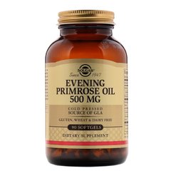 Масло вечерней примулы, Evening Primrose Oil, Solgar, 500 мг, 90 капсул - фото