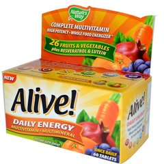 Мультивітаміни Alive!, Daily Energy, Nature's Way, 60 таблеток - фото