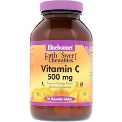 Витамин С жевательный, Vitamin C, Bluebonnet Nutrition, вкус апельсина, 500 мг, 90 таблеток - фото