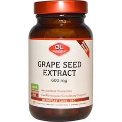 Екстракт виноградних кісточок, Grape Seed Extract, Olympian Labs Inc., 600 мг, 60 капсул - фото