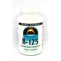 Комплекс вітамінів групи B 125 мг, Source Naturals, 60 таблеток - фото