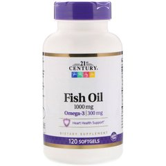 Рыбий жир, Fish Oil, 21st Century, 1000 мг, 120 капсул - фото