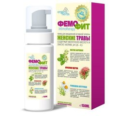 Пенка для интимной гигиены Organic Herbs Фемофит, ФитоБиоТехнологии, 150мл - фото