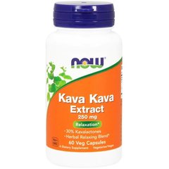 Формула проти стресу, KAVA, Now Foods, 250 мг, 60 рослинних капсул - фото