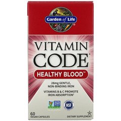 Вітаміни, Здорова кров, Vitamin Code Healthy Blood, Garden of Life, 60 капсул - фото