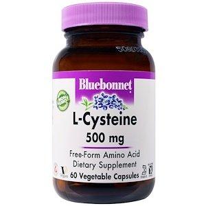Цистеин, L-Cysteine, Bluebonnet Nutrition, 500 мг, 60 капсул - фото