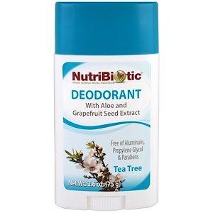 Дезодорант с ароматом чайного дерева, Deodorant, NutriBiotic, 75 г - фото