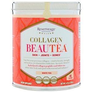 Белый чай с коллагеном, Collagen Beautea, ReserveAge Nutrition, 48 чайных пакетиков - фото