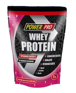 Протеїн Whey Protein, PowerPro, 1 кг - клубника - фото