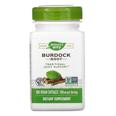 Корінь лопуха, Burdock, Nature's Way, 475 мг, 100 капсул - фото