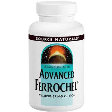 Залізо, Advanced Ferrochel, Source Naturals, 180 таблеток - фото