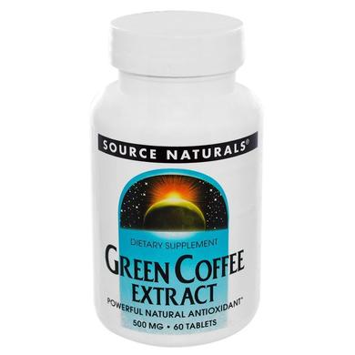 Экстракт зеленого кофе, Green Coffee, Source Naturals, 500 мг, 60 таблеток - фото