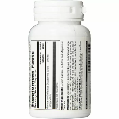 Глюкозамин сульфат, Glucosamine Sulfate, Solaray, 500 мг, 60 капсул - фото