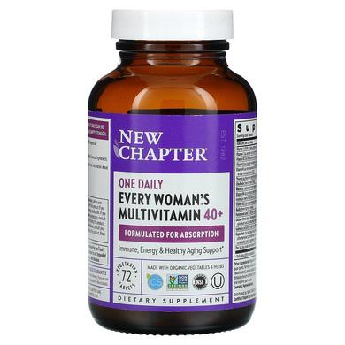 Мультивитамины для женщин 40+, One Daily Multi, New Chapter, 1 в день, 72 таблетки - фото
