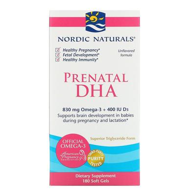 Риб'ячий жир для вагітних, Prenatal DHA, Nordic Naturals, 500 мг, 180 капсул - фото