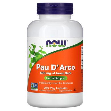По д'арко, Pau D' Arco, Now Foods, 500 мг, 250 капсул - фото