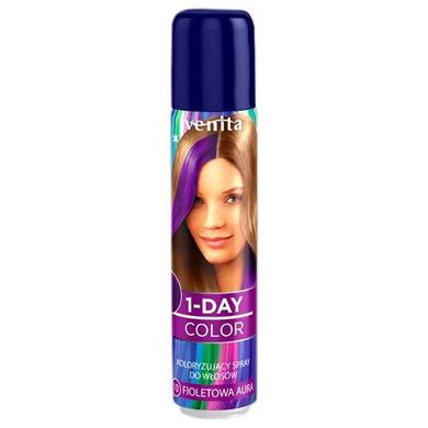 COLOR спрей №10 фиолетовавя аура для окрашивания волос, 1- DAY, Venita, 50 мл - фото