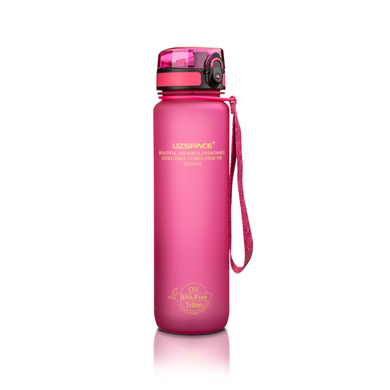 Бутылка для воды, розовая, UZspace, 1000 мл - фото