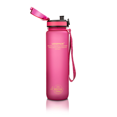 Пляшка для води, рожева, UZspace, 1000 мл - фото