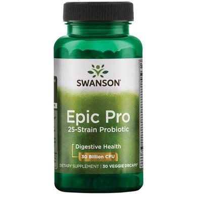 Пробиотики для поддержки пищеварительной и иммунной систем, Epic-Pro, Swanson, 25 штаммов, 30 млрд КОЕ, 30 вегетарианских капсул - фото