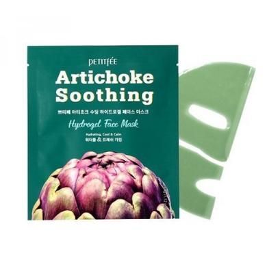 Гідрогелева заспокійлива маска для обличчя з екстрактом артишоку Artichoke Soothing Face Mask, Petitfee, 5 шт - фото