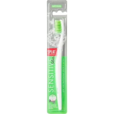 Зубная щетка, Sensitive Mediumt, зеленая, Splat - фото