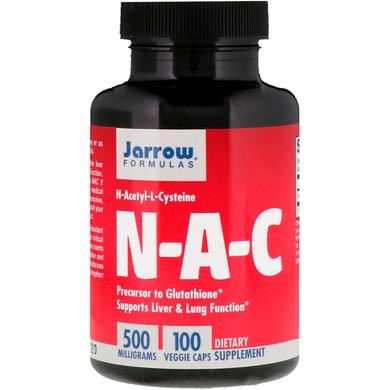 Ацетилцистеїн, N-A-C, N-Acetyl-L-Cysteine, Jarrow Formulas, 500 мг, 100 капсул - фото