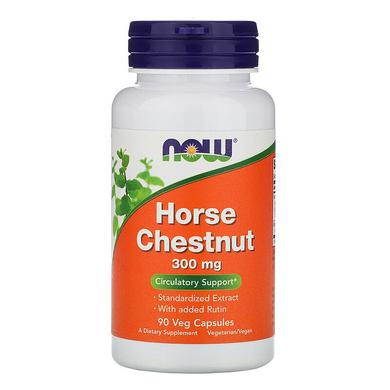 Кінський каштан і рутин, Horse Chestnut, Now Foods, 300 мг, 90 капсул - фото
