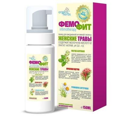 Пінка для інтимної гігієни Organic Herbs Фемофит, Фітобіотехнології, 150мл - фото