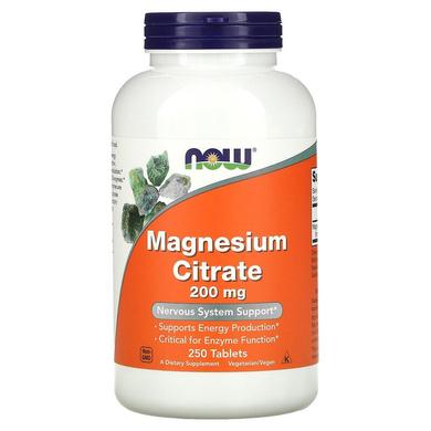 Цитрат магнію, Magnesium Citrate, Now Foods, 200 мг, 250 таблеток - фото