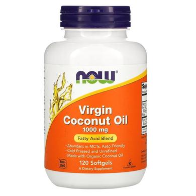 Кокосовое масло, Coconut Oil, Now Foods, органик, 1000 мг, 120 капсул - фото