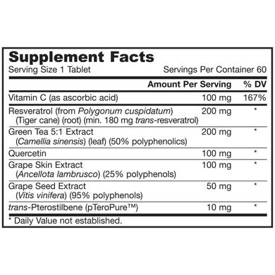 Ресвератрол (Resveratrol Synergy), Jarrow Formulas, 200 мг, 60 таблеток - фото