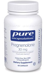 Прегненолон, Pregnenolone, Pure Encapsulations, 30 мг, 60 капсул - фото