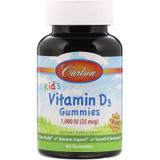 Витамин Д3 для детей, Vitamin D3 Gummies, Carlson Labs, фруктовый вкус, 1,000 МЕ, 60 жевательных конфет, фото