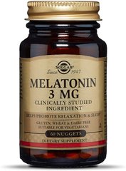Мелатонин, Melatonin, Solgar, 3 мг, 60 таблеток - фото