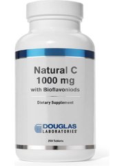 Натуральный Витамин C 1000 мг с биофлавоноидами, Natural C 1000 mg with Bioflavonoids, Douglas Laboratories, 250 таблеток - фото