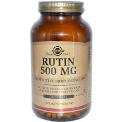 Рутин, Rutin, Solgar, 500 мг, 250 таблеток - фото