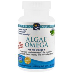 Омега водоросли, Algae Omega, Nordic Naturals, 715 мг, 60 капсул - фото