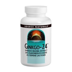 Гинкго Билоба - 24, Ginkgo, Source Naturals, 120 мг, 120 таблеток - фото