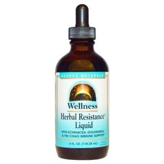 Зміцнення імунітету, Herbal Resistance Liquid, Source Naturals, Wellness, для вегетаріанців, 118.28 мл - фото