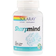 Поддержка работы мозга, SharpMind, Solaray, 60 капсул - фото