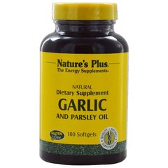 Чеснок и петрушка (масло), Garlic and Parsley Oil, Nature's Plus, 180 гелевых капсул - фото