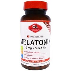 Мелатонін, Melatonin, Time Release, Olympian Labs Inc., 10 мг, 60 таблеток - фото