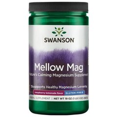Магній, Mellow Mag, Swanson, 600 мг, малиново-лимонний смак, 120 капсул - фото