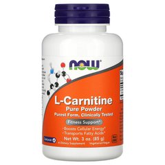 L- Карнитин, L-Carnitine, Now Foods, порошок 85 г - фото