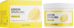 Диски ватні для пілінгу, Lemon Sparkling Peeling Pad, Secret Key, 70 шт - фото
