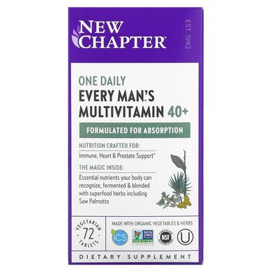 Мультивітамінний комплекс для чоловіків 40+, One Daily Multi, New Chapter, 1 в день, 72 таблетки - фото
