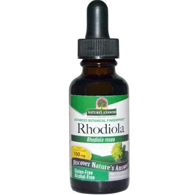 Родиола розовая (Rhodiola Rosea), Nature's Answer, 100 мг, 30 мл - фото