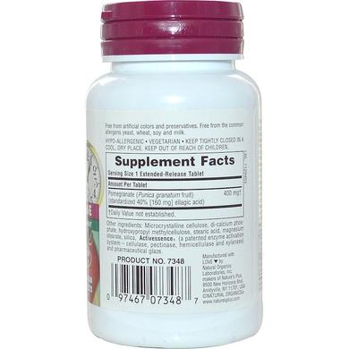 Гранат, Pomegranate, Nature's Plus, Herbal Actives, длительное высвобождение, 400 мг, 30 таблеток - фото